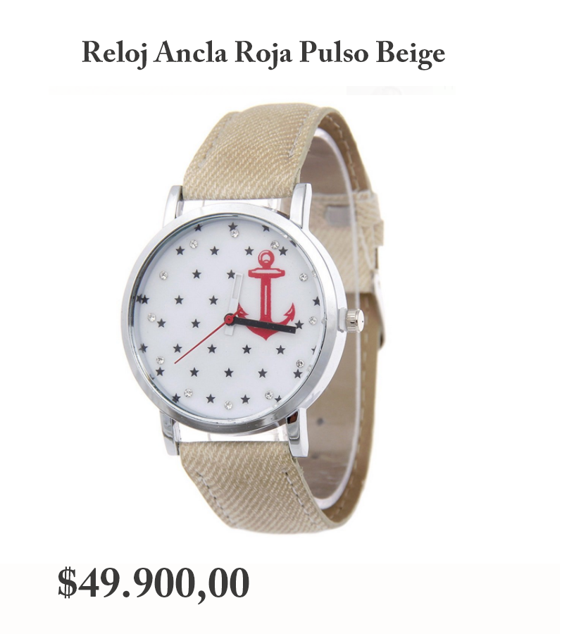Reloj Ancla Roja con Pulso Beige