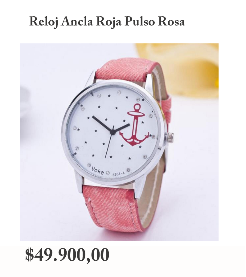 Reloj Ancla Roja con Pulso Rosa