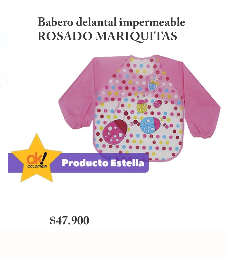 Babero delantal impermeable ROSADO MARIQUITAS