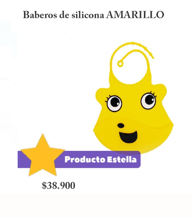 Baberos de silicona AMARILLO