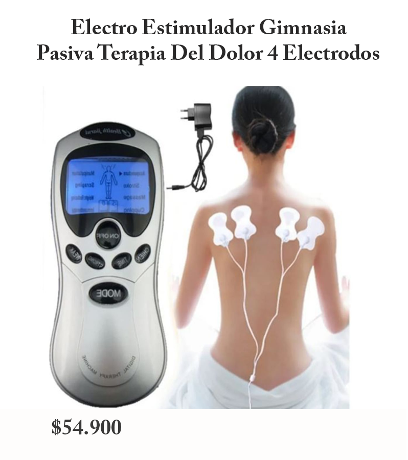 Electro Estimulador Gimnasia Pasiva Terapia Del Dolor 4 Electrodos