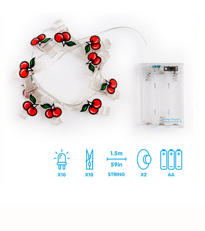 Clips de luz cereza