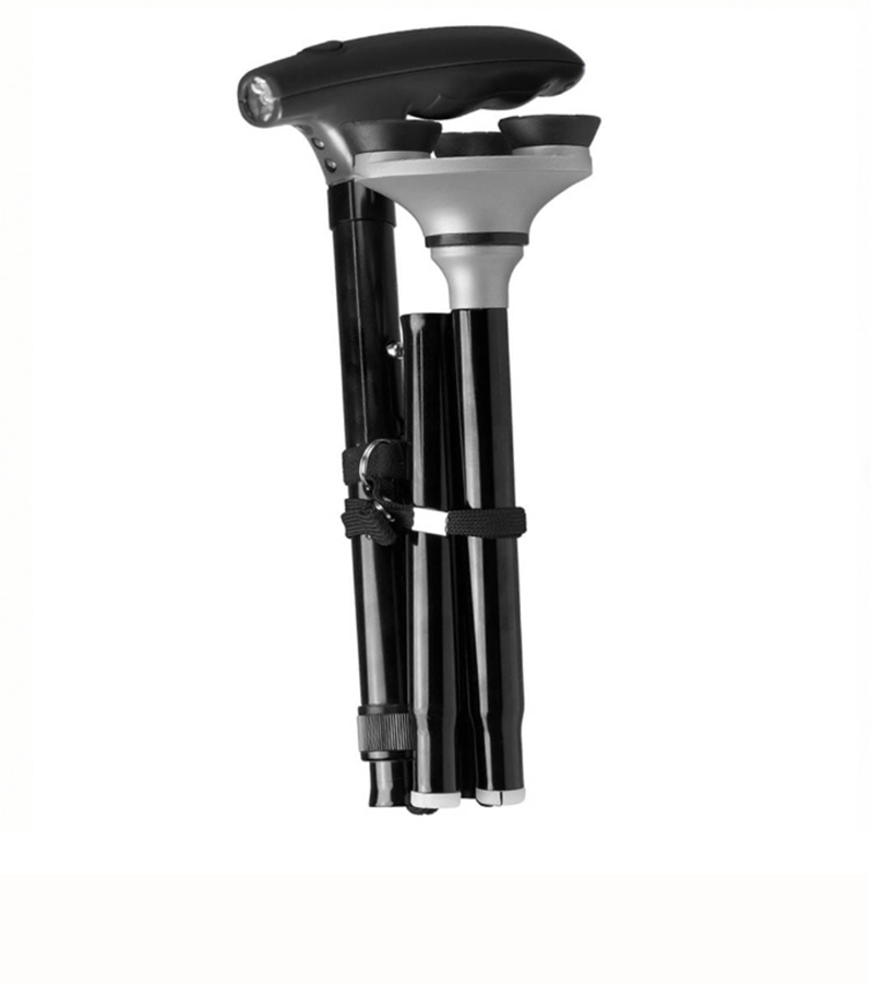 Bastón Plegable Caminador Ajustable Luz Led
