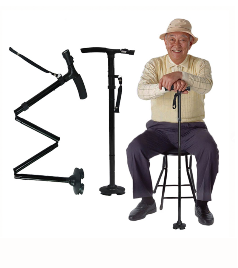 Bastón Plegable Caminador Ajustable Luz Led