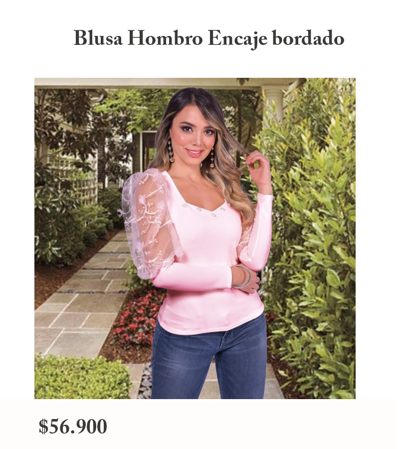 Blusa Hombro Encaje bordado