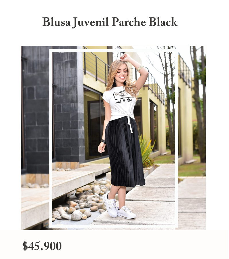 Blusa Juvenil Parche Black