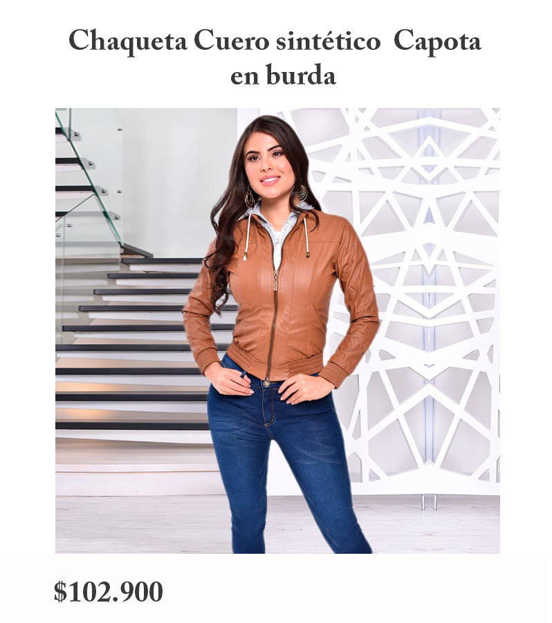 Chaqueta Cuero sintético Capota en burda